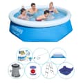 Miniatyrbild 1 av 4: Bestway Fast Set Rund 244x66 cm - 8 delar - Pool inklusive tillbehör