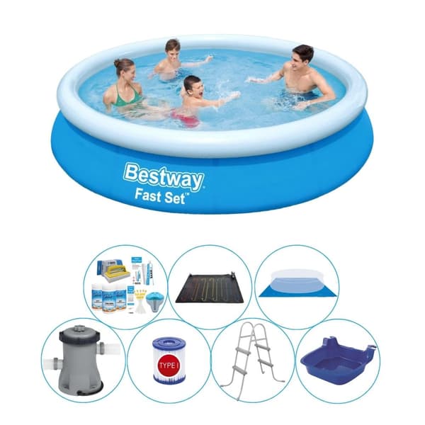 Svømmbasin med tilbehør - Bestway Fast Sæt 366x76 cm