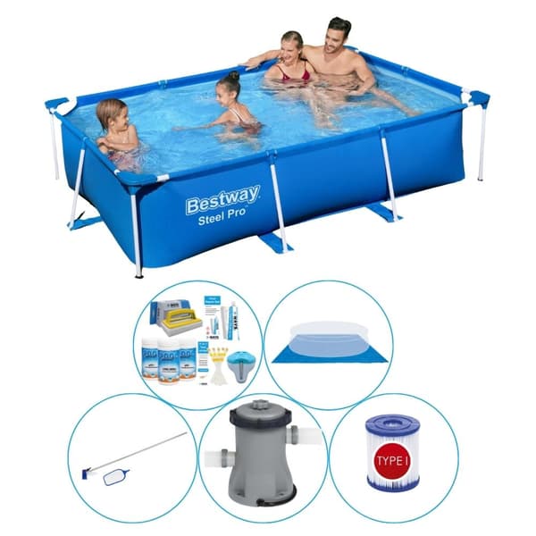 Bestway Steel Pro 259x170x61 cm - Pool plus tilbehør