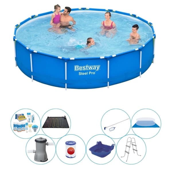 Svømmebassin med tilbehør - Bestway Steel Pro 396x84 cm
