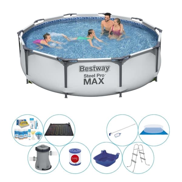 Smart Pool Deal - 9-delad - Bestway Steel Pro MAX Rund 305x76 cm