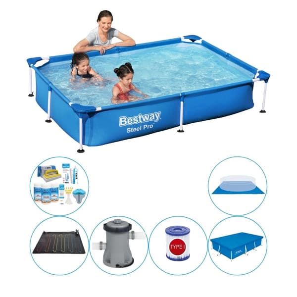Bestway Steel Pro suorakulmainen 221x150x43 cm - Sininen - Uima-allas