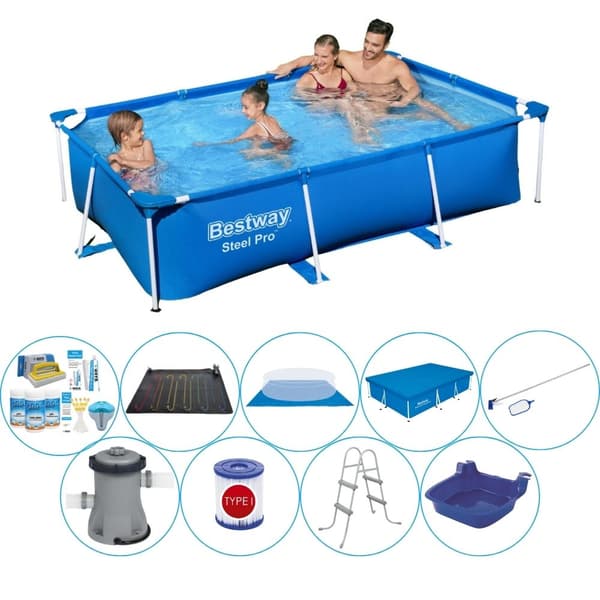 Bestway Steel Pro Rectangular 259x170x61 cm - Blå - Svømmebassin med tilbehør