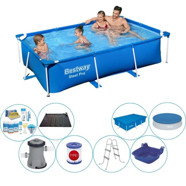 Bestway Steel Pro suorakaiteen muotoinen 259x170x61 cm - Sininen - Pool med tilbehør