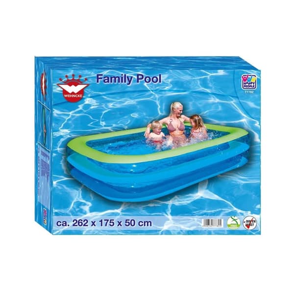 Wehncke Family oppustelig swimmingpool 262x175x50 cm Blå/grøn