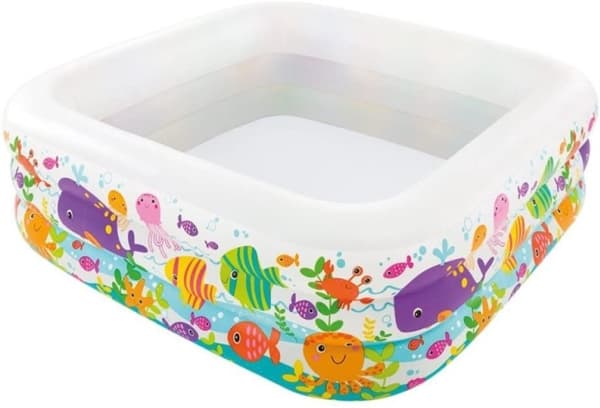 Intex 57471, Oppblåsbart basseng, 340 l, Kvadrat, 2 år, Vinyl, Flerfarget
