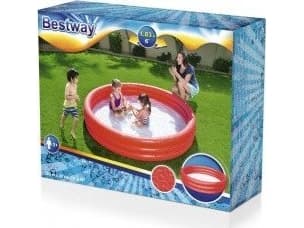 Bestway 51027, Oppblåsbart basseng, 480 l, Rund, 2 år, Vinyl, Sort, Grønn, Rød