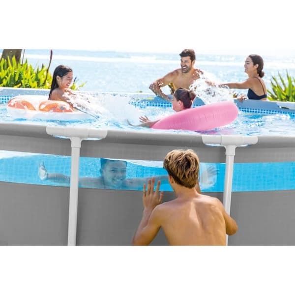 INTEX Tubular Above Ground Pool Kit - Pris Ram - 488 x 122 cm - Rund (Pump, lock, markduk och stege) - 26730NP
