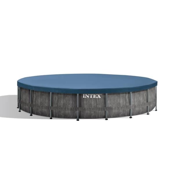INTEX Tubular Above Ground Pool Kit - Pris Ram - 457 x 122 cm - Rund (Pump, lock, markduk och stege) - 26742NP
