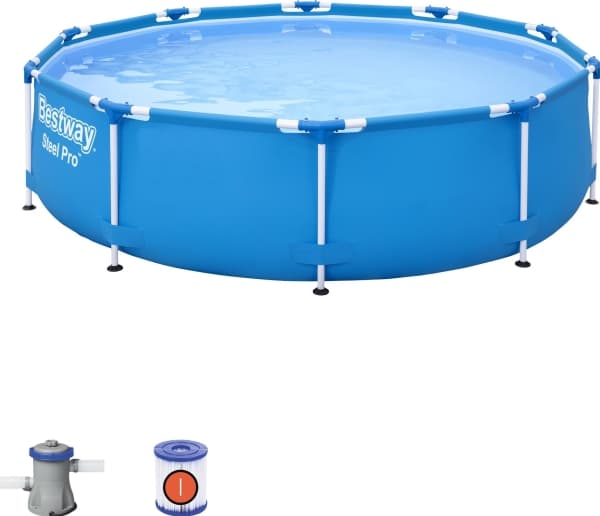 Steel Pro Frame bassengsett, Ø 305cm x 76cm, svømmebasseng