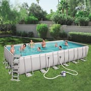Maanpäällisen uima-altaan syvyys 7,3x3,7m - 132cm syvyys | Bestway Power teräs (56474)