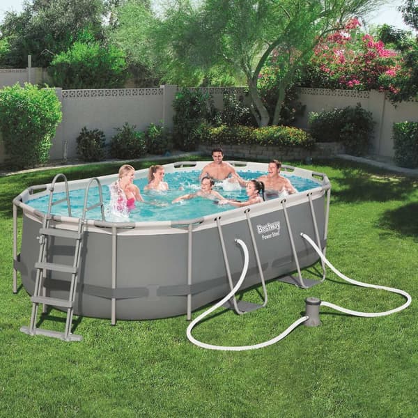 Basseng over bakken 4,3x2,5m - 1m dybde | Bestway Power Steel Oval (56620)