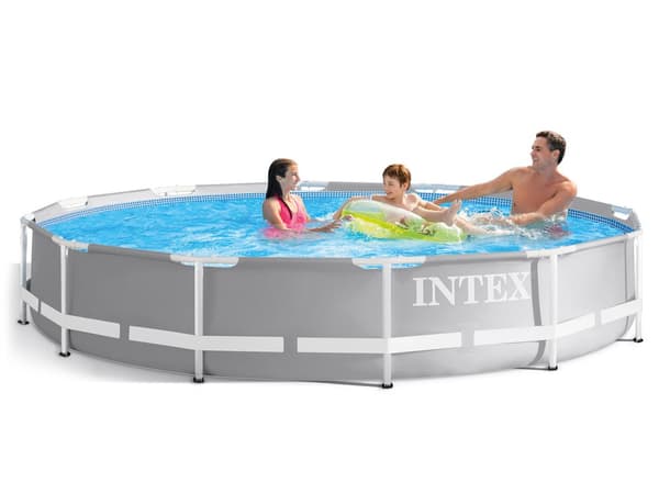 Intex maanpäällinen allas - 366x76cm - suodatinpumppu ja tarvikkeet - harmaa