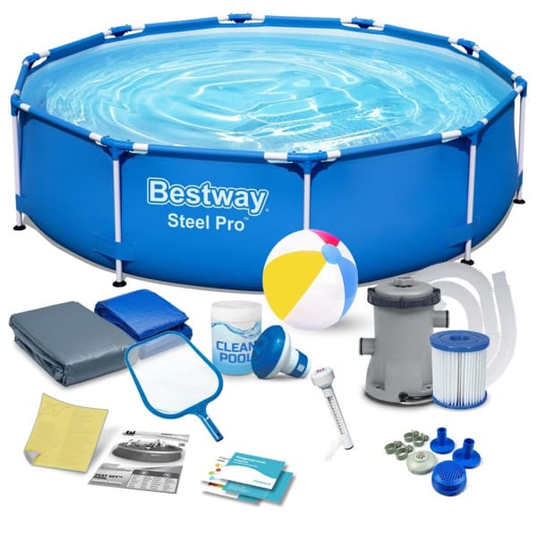 Bestway - overjordisk pool - 305x76cm - komplet pool - blå