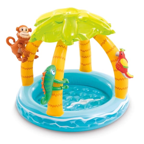 Intex - babypool - ⌀102x86 cm - 45L - tropisk ö