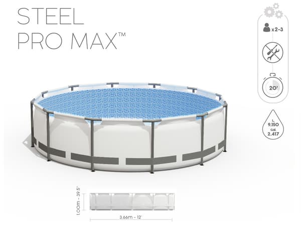 Bestway pool - med pump och pooltrappa - 366x100 cm - vit