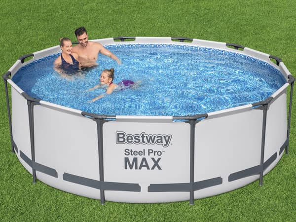 Bestway pool - med pump och pooltrappa - 366x100 cm - vit