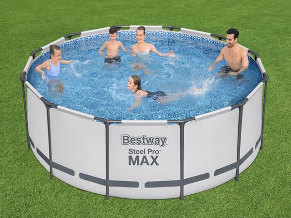 Bestway pool - med pumpe og pooltrappe - 366x122 cm - hvid