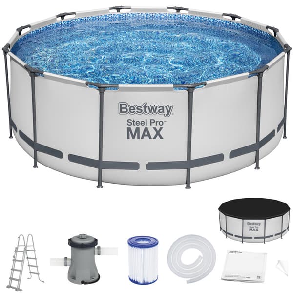 Bestway-allas - pumpulla ja allasportaat - 366x122 cm - valkoinen
