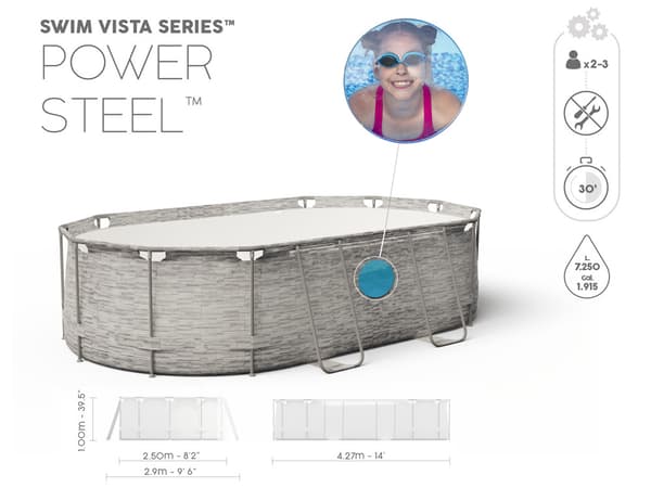 Bestway-allas - Power Steel - 427x250x100cm - kiviseinä