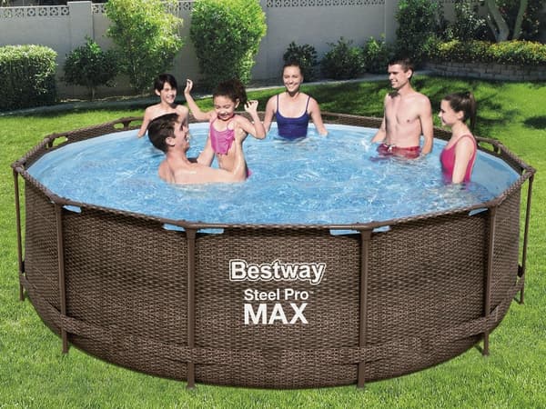 Bestway pool - med pump och pooltrappa - 366x100 cm - rotting