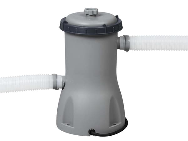 Bestway pool - med pumpe og pooltrappe - 396x122 cm - hvid