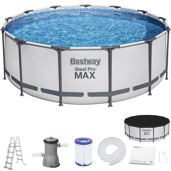 Bestway-allas - pumpulla ja allasportaat - 396x122 cm - valkoinen