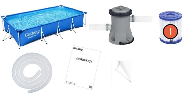 Bestway swimmingpool - over jorden pool - 400x211x81cm - blå