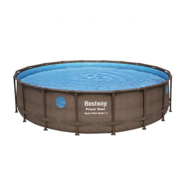 Bestway Power Steel 549x122 cm pool inkl patronfilterpump, stege och poolskydd
