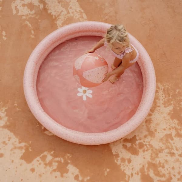 Lille hollandsk swimmingpool blomster og sommerfugle 150 cm Pink