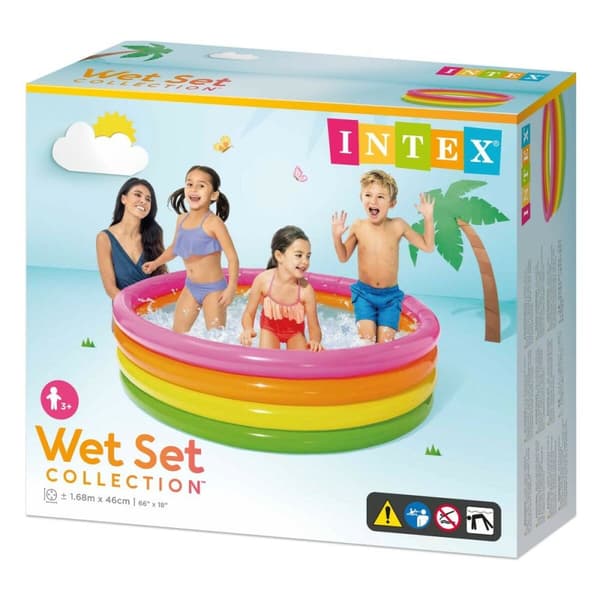 Oppustelig Pool til Børn Intex Sunset Ringe 780 L 168 x 46 x 168 cm (6 enheder)