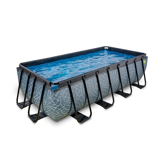 Exit Stone Pool 400X200X100Cm Med Filterpump - Grå