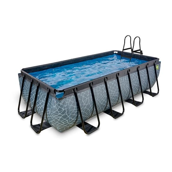 Exit Stone Pool 400X200X100Cm Med Filterpump - Grå