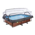 Miniatyrbild 4 av 11: Exit Wood Pool 300X200X65Cm Med Filterpump Och Tak - Brun