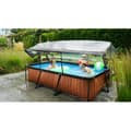 Miniatyrbild 9 av 11: Exit Wood Pool 300X200X65Cm Med Filterpump Och Tak - Brun