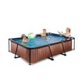 Miniatyrbild 1 av 11: Exit Wood Pool 300X200X65Cm Med Filterpump Och Tak - Brun