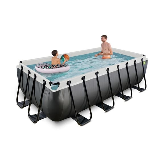 Exit Black Leather Pool 400X200X100Cm Med Filterpump - Svart