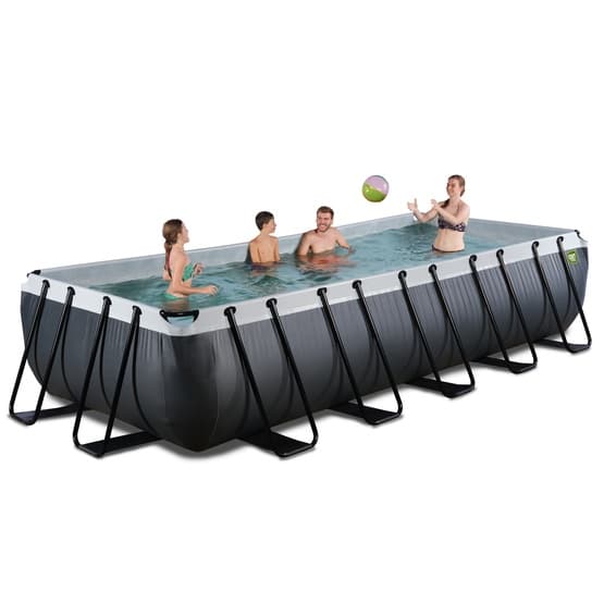 Exit Svart Leather Pool 540X250X100Cm Med Filterpump - Svart