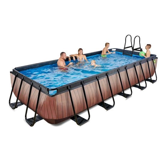 Exit Wood Pool 540X250X100Cm Med Sandfilterpump - Brun
