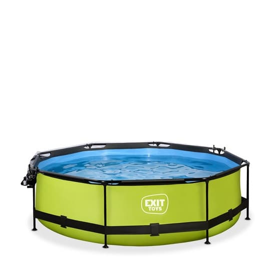 Exit Lime Pool Ø300X76Cm Med Filterpump Och Tak - Grön