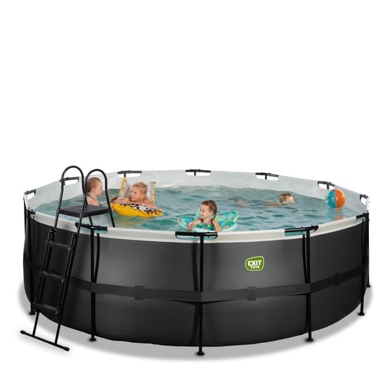 Exit Svart Leather Pool Ø427X122Cm Med Filterpump - Svart
