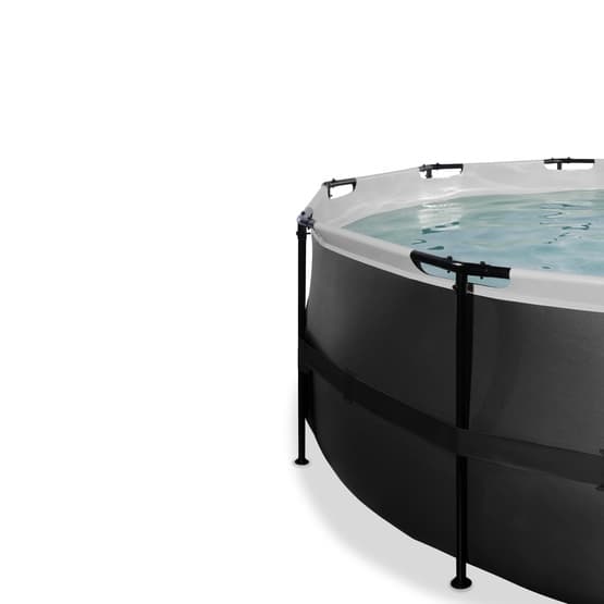 Exit Svart Leather Pool Ø427X122Cm Med Filterpump - Svart