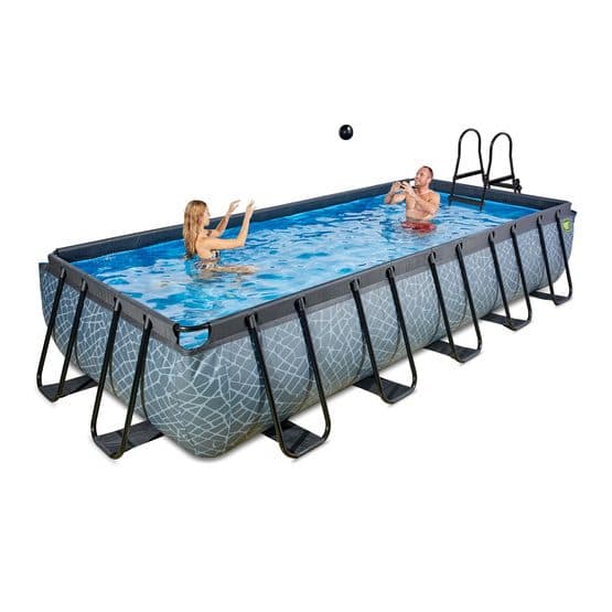 Exit Stone Pool 540X250X100Cm Med Sandfilterpump - Grå