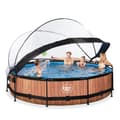 Miniatyrbild 1 av 11: Exit Wood Pool Ø360X76Cm Med Filterpump Och Tak - Brun