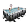 Miniatyrbild 1 av 11: Exit Svart Leather Pool 400X200X122Cm Med Filterpump - Svart