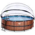 Miniatyrbild 4 av 11: Exit Wood Pool Ø450X122Cm Med Sandfilterpump Och Tak - Brun