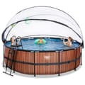 Miniatyrbild 7 av 11: Exit Wood Pool Ø450X122Cm Med Sandfilterpump Och Tak - Brun
