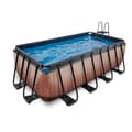 Miniatyrbild 6 av 11: Exit Wood Pool 400X200X122Cm Med Sandfilterpump - Brun
