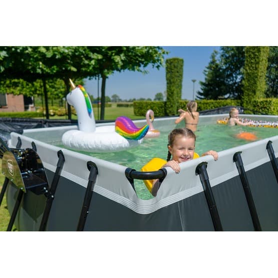 Exit Svart Leather Pool 540X250X122Cm Med Filterpump - Svart