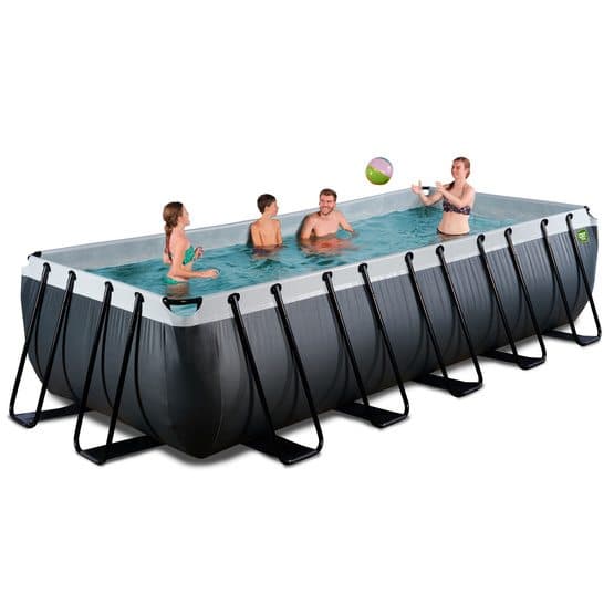 Exit Svart Leather Pool 540X250X122Cm Med Filterpump - Svart